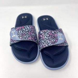 Women's UA Ignite VI Graphic Strap Slides Purple Size 8